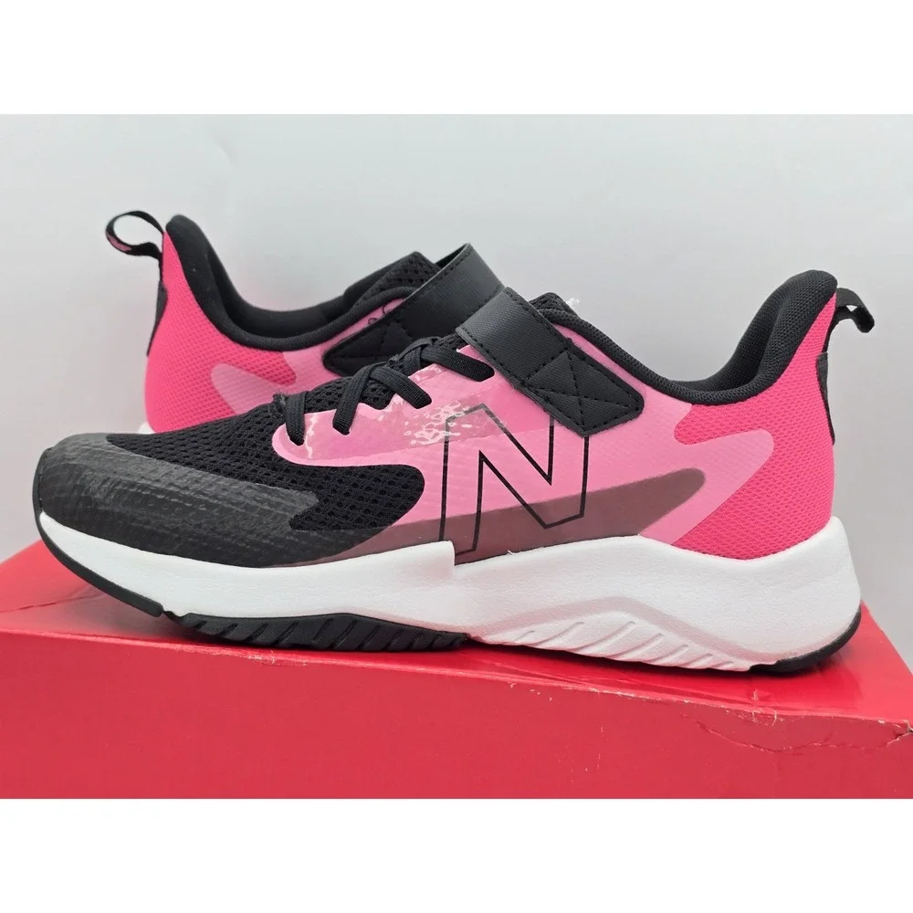 New Balance Big Kid's Rave Run V2 Bungee Lace Team - Pink Black Sz 7 Wide NEW - Picture 12 of 13